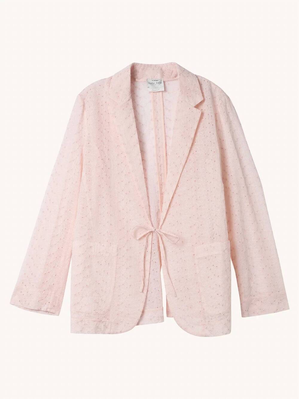 NEW FORTE FORTE women's broderie anglaise jacket in light pink